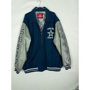 Vintage Dallas Cowboys Super Bowl Champions Wool Leather Varsity Jacket NFL‎ XXL
